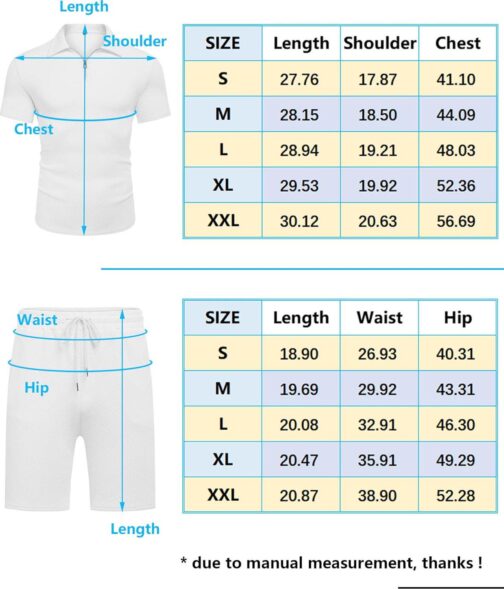 URRU Men's Polo Shirt and Shorts Set Summer Outfits Fashion Casual Short Sleeve Polo Suit for Men 2 Piece Short Set - Image 6
