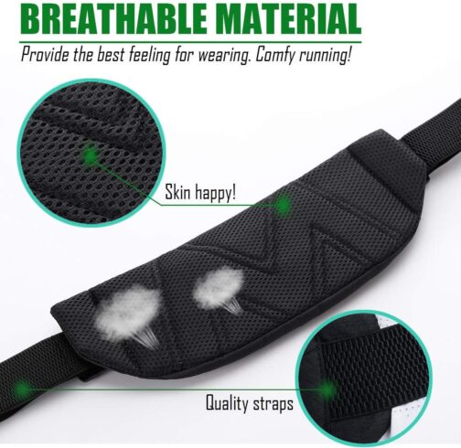 USHAKE Running Belt,Men or Women Ultra Light Bounce Free Waist Pouch Bag Fitness Workout Belt Sport Waist Pack Exercise Waist Bag for iPhone Samsung LG in Running Gym Marathon (BLACK) - Image 4