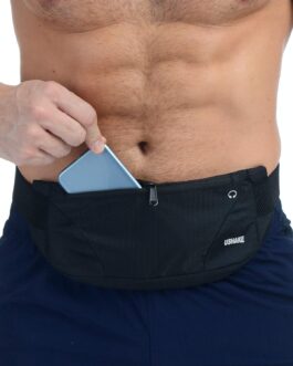 USHAKE Running Belt,Men or Women Ultra Light Bounce Free Waist Pouch Bag Fitness Workout Belt Sport Waist Pack Exercise Waist Bag for iPhone Samsung LG in Running Gym Marathon (BLACK)