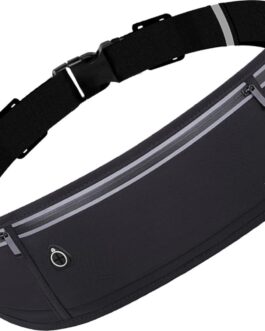 USHAKE Slim Running Belt, Workout Fanny Pack for Men Women,Exercise Waist Pack for Apple iPhone Holder, Runner Belt for Running Walking Cycling Camping Gym Black