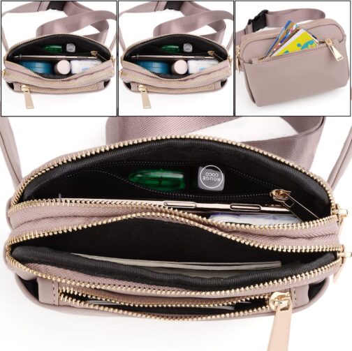 UTO Fanny Pack for Women Crossbody Trendy Fashion Belt Purse Chest Waist Hip Bumbag for Outdoor Shopping Travel Hiking - Image 4