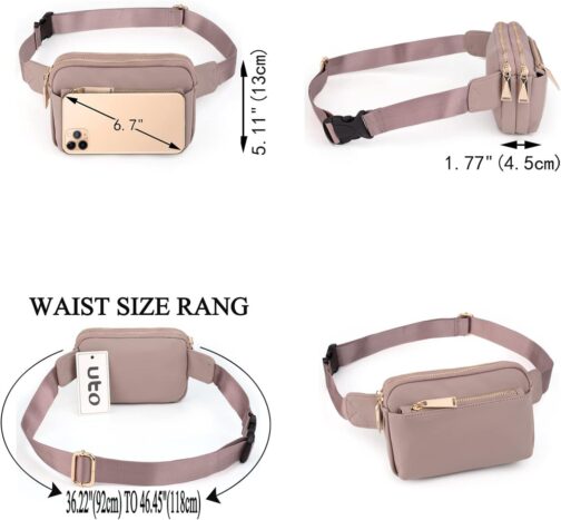 UTO Fanny Pack for Women Crossbody Trendy Fashion Belt Purse Chest Waist Hip Bumbag for Outdoor Shopping Travel Hiking - Image 6