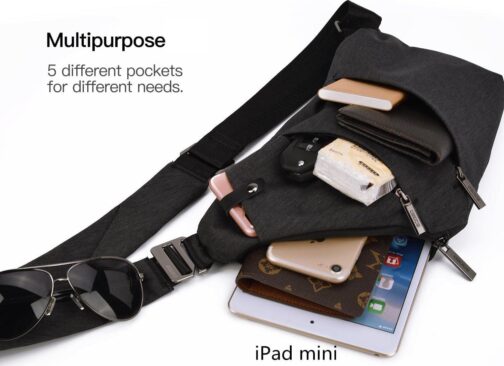 VADOO Sling Bag - Anti-theft Crossbody Shoulder Bag for Men and Women - Image 4