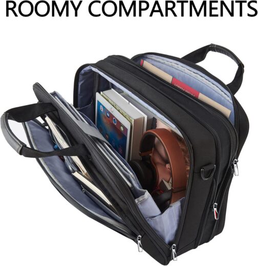 VANKEAN Laptop Briefcase Premium Laptop Case Fits Up to 17.3 Inch Business Shoulder Bag Laptop Expandable Water-Repellent Messenger Bag for Men/Women Computer Bag for Travel/Business/Black - Image 4