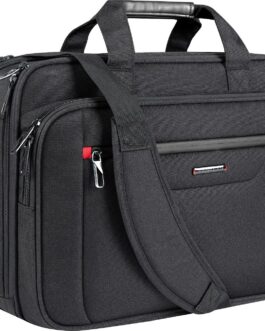 VANKEAN Laptop Briefcase Premium Laptop Case Fits Up to 17.3 Inch Business Shoulder Bag Laptop Expandable Water-Repellent Messenger Bag for Men/Women Computer Bag for Travel/Business/Black