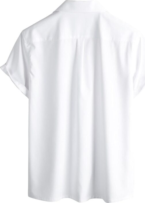 VATPAVE Mens Casual Short Sleeve Button Down Shirts Wrinkle Free Summer Beach Shirts with Pocket - Image 5