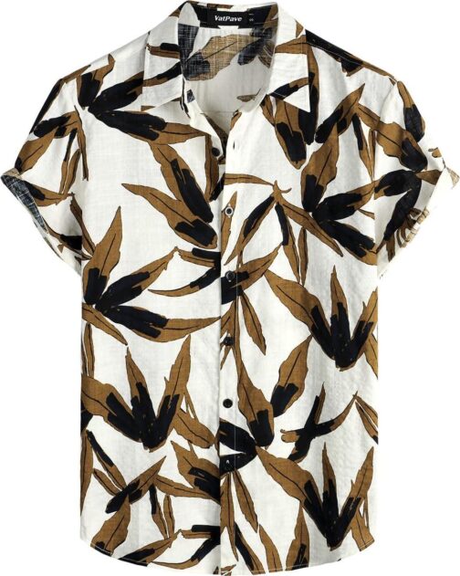 VATPAVE Mens Casual Hawaiian Floral Shirts Short Sleeve Button Down Tropical Shirts Beach Summer Shirts