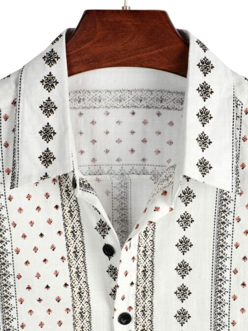 VATPAVE Mens Casual Short Sleeve Button Down Shirts Regular Fit Hawaiian Summer Shirts - Image 3