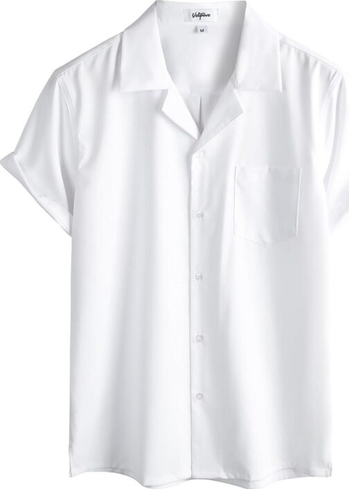 VATPAVE Mens Casual Short Sleeve Button Down Shirts Wrinkle Free Summer Beach Shirts with Pocket - Image 4