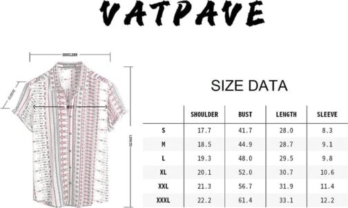 VATPAVE Mens Casual Short Sleeve Button Down Shirts Regular Fit Hawaiian Summer Shirts - Image 7