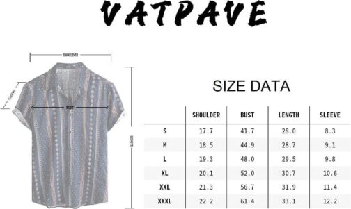 VATPAVE Mens Casual Hawaiian Floral Shirts Short Sleeve Button Down Tropical Shirts Beach Summer Shirts - Image 7