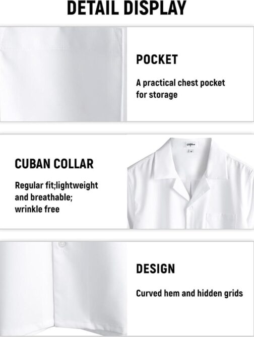 VATPAVE Mens Casual Short Sleeve Button Down Shirts Wrinkle Free Summer Beach Shirts with Pocket - Image 6