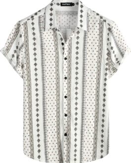 VATPAVE Mens Casual Short Sleeve Button Down Shirts Regular Fit Hawaiian Summer Shirts