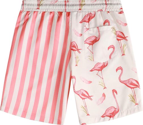 VATPAVE Mens Flamingo Hawaiian Sets Casual Short Sleeve Button Down Shirts Beach Outfits - Image 6