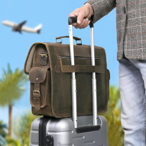 VC VINTAGE COUTURE Leather Briefcase 16 Inch Laptop Messenger Bags for Men and Women Best Office Briefcase Satchel Bag - Image 3