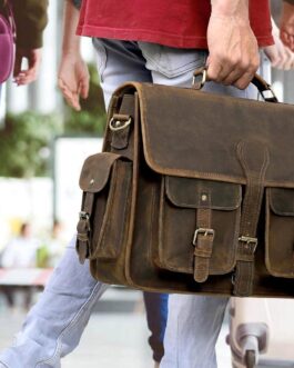 VC VINTAGE COUTURE Leather Briefcase 16 Inch Laptop Messenger Bags for Men and Women Best Office Briefcase Satchel Bag
