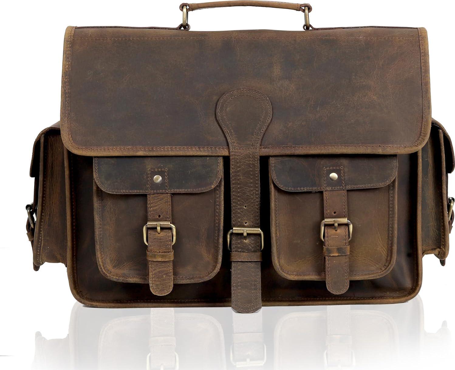 VC VINTAGE COUTURE Leather Briefcase 16 Inch Laptop Messenger Bags for Men and Women Best Office Briefcase Satchel Bag - Image 5