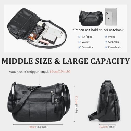 VOLGANIK ROCK Purses for Women Soft PU Leather Shoulder Bag Ladies Crossbody Purse and handbags Lightweight Pocketbook - Image 3