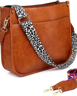 Vegan Leather Crossbody Bags for Women, Crossbody Purse with Guitar Strap Zipped Pockets Handbag Shoulder Bag