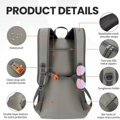 Venture Pal 40L Lightweight Packable Travel Hiking Backpack Daypack - Image 4