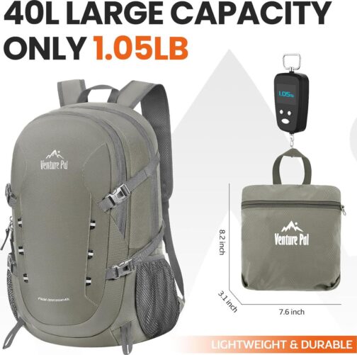 Venture Pal 40L Lightweight Packable Travel Hiking Backpack Daypack - Image 5