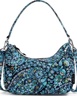 Vera Bradley Cotton Frannie Crescent Crossbody Purse
