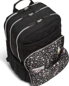 Vera Bradley Women’s Performance Twill XL Campus Backpack, Black, One Size