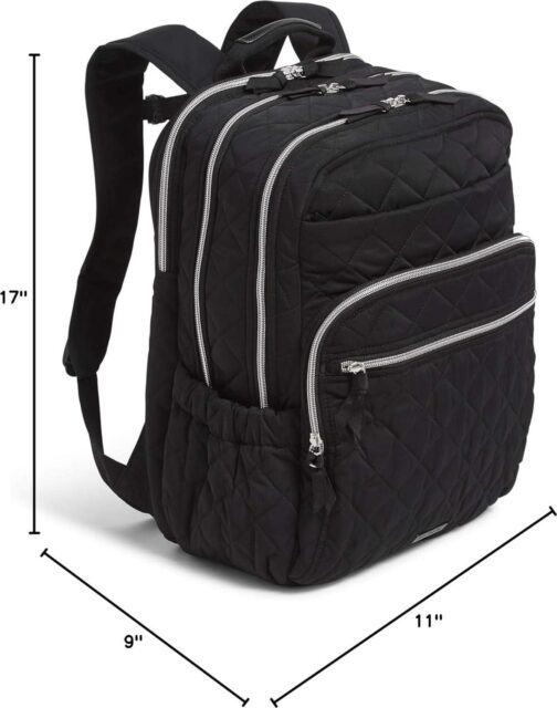 Vera Bradley Women's Performance Twill XL Campus Backpack, Black, One Size - Image 8