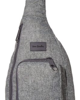 Vera Bradley Women’s Recycled Lighten Up Reactive Mini Sling Backpack, Gray Heather, One Size