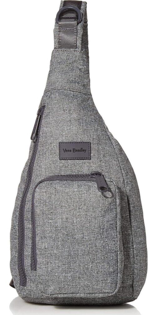 Vera Bradley Women's Recycled Lighten Up Reactive Mini Sling Backpack, Gray Heather, One Size