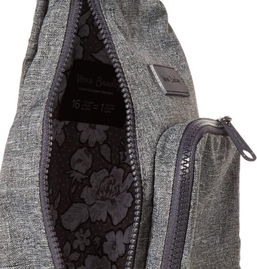 Vera Bradley Women's Recycled Lighten Up Reactive Mini Sling Backpack, Gray Heather, One Size - Image 4