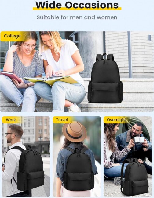 Vorspack Backpack for Men and Women - Basic Bookbag Casual Daypack Backpacks for College Work Travel - Image 6