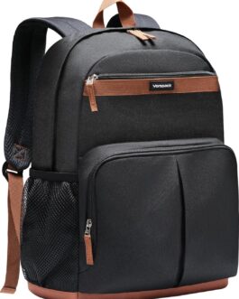 Vorspack Backpack for Men and Women – Large Casual Daypack Backpacks Lightweight Bookbag for College Work Travel – Black