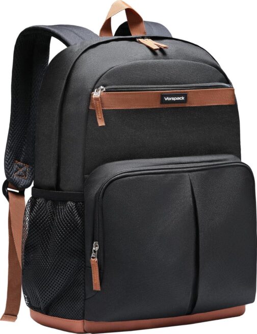 Vorspack Backpack for Men and Women - Large Casual Daypack Backpacks Lightweight Bookbag for College Work Travel - Black
