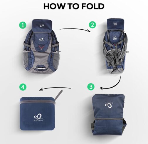 WATERFLY Lightweight Packable Hiking Backpack Foldable Travel Daypack Ultralight Camping Day Pack for Woman Man - Image 6
