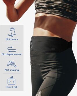 WATERFLY Running Belt Fanny Pack: Runner Marathon Jogging Waist Pack Sport Workout Exercise Fitness Phone Holder Belt for Men Women Jogger Slim Waistband