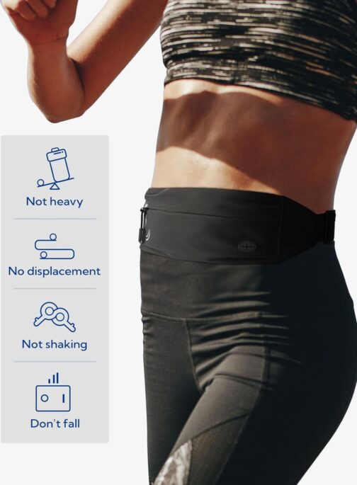 WATERFLY Running Belt Fanny Pack: Runner Marathon Jogging Waist Pack Sport Workout Exercise Fitness Phone Holder Belt for Men Women Jogger Slim Waistband - Image 2