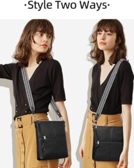 WESTBRONCO Crossbody Purses for Women Medium Shoulder Bag Vegan Leather Handbags with Guitar Strap