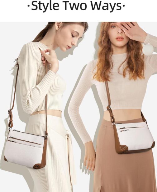 WESTBRONCO Crossbody Bags for Women, Medium Size Shoulder Handbags, Satchel Purse with Multi Zipper Pocket - Image 2