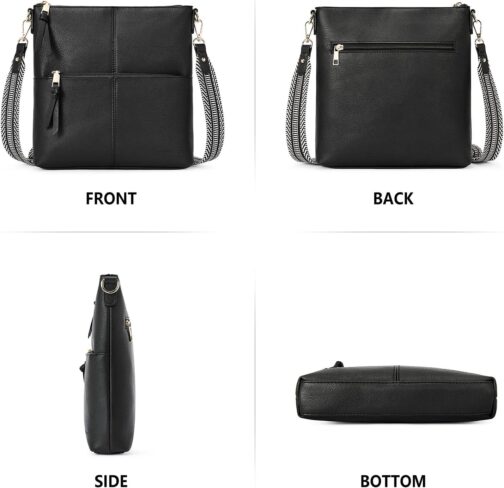WESTBRONCO Crossbody Purses for Women Medium Shoulder Bag Vegan Leather Handbags with Guitar Strap - Image 6