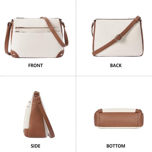 WESTBRONCO Crossbody Bags for Women, Medium Size Shoulder Handbags, Satchel Purse with Multi Zipper Pocket - Image 5