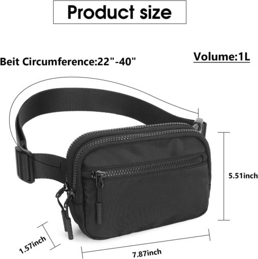 WESTBRONCO Fanny Packs for Women Men, Belt Bag with 4 Zipper Pockets, Fashion Waist Packs, Lightweight Crossbody Bags with Adjustable Strap for Workout/Running/Hiking - Image 3