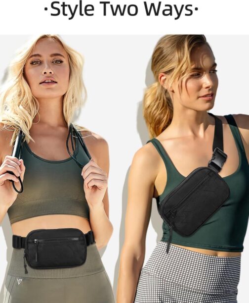 WESTBRONCO Fanny Packs for Women Men, Belt Bag with 4 Zipper Pockets, Fashion Waist Packs, Lightweight Crossbody Bags with Adjustable Strap for Workout/Running/Hiking - Image 2