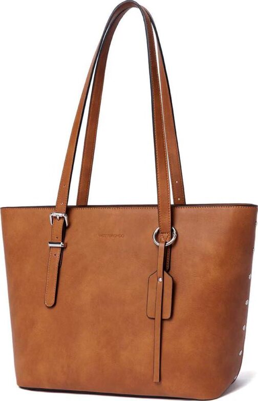 WESTBRONCO Vegan Leather Purses and Handbags For Women,Travel Tote bag Large Shoulder Bag with zipper