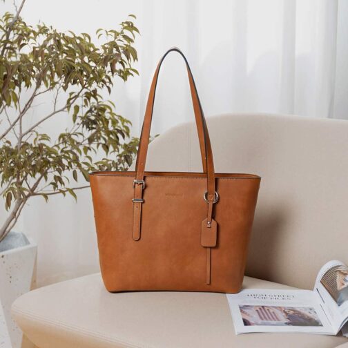 WESTBRONCO Vegan Leather Purses and Handbags For Women,Travel Tote bag Large Shoulder Bag with zipper - Image 7