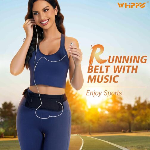 WHIPPY Slim Running Belt Fanny Pack for Women Men Elastic Runners Belt Waist Pouch Chest Bag Phone Holder Waist Pack for Running Hiking - Image 4