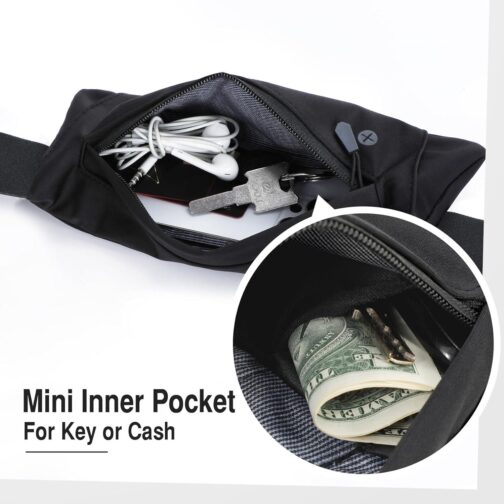 WHIPPY Slim Running Belt Fanny Pack for Women Men Elastic Runners Belt Waist Pouch Chest Bag Phone Holder Waist Pack for Running Hiking - Image 6