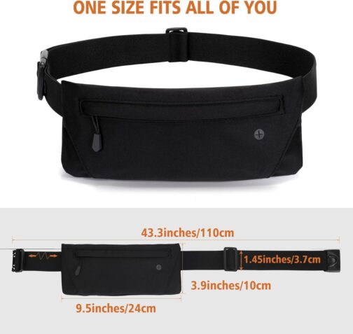 WHIPPY Slim Running Belt Fanny Pack for Women Men Elastic Runners Belt Waist Pouch Chest Bag Phone Holder Waist Pack for Running Hiking - Image 5