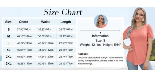WIHOLL Short Sleeve Shirts for Women Summer Dressy Casual Tops Pleated Front - Image 6