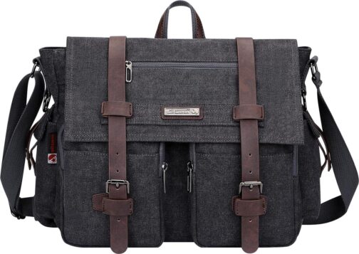 WITZMAN Vintage Canvas Messenger Bag for Men and Women Large Satchel Bags Crossbody Shoulder with 17 inch Laptop - Image 9